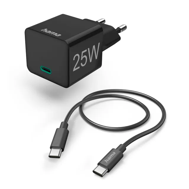 hama-25w-schnellladeger-t-set-mit-usb-c-ladekabel-1-5-m-usb-c-auf-usb-c-power-de image 1