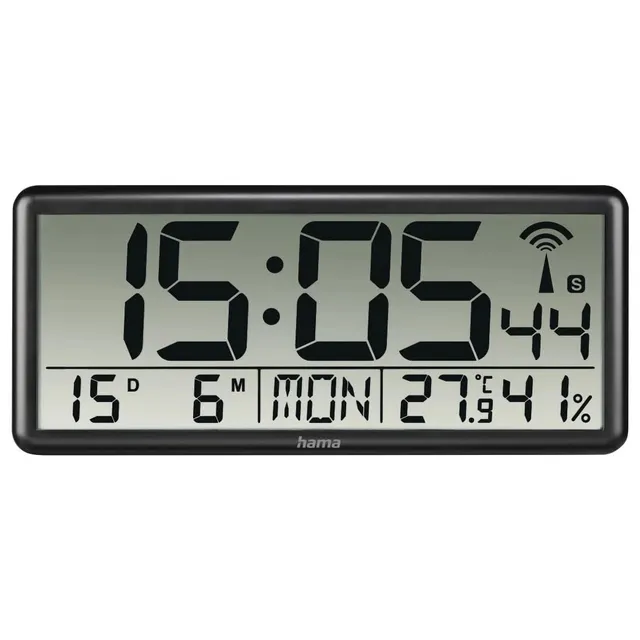 hama-jumbo-digitale-funk-wanduhr-xxl-mit-thermometer-hygrometer-datum-und-wochen image 1
