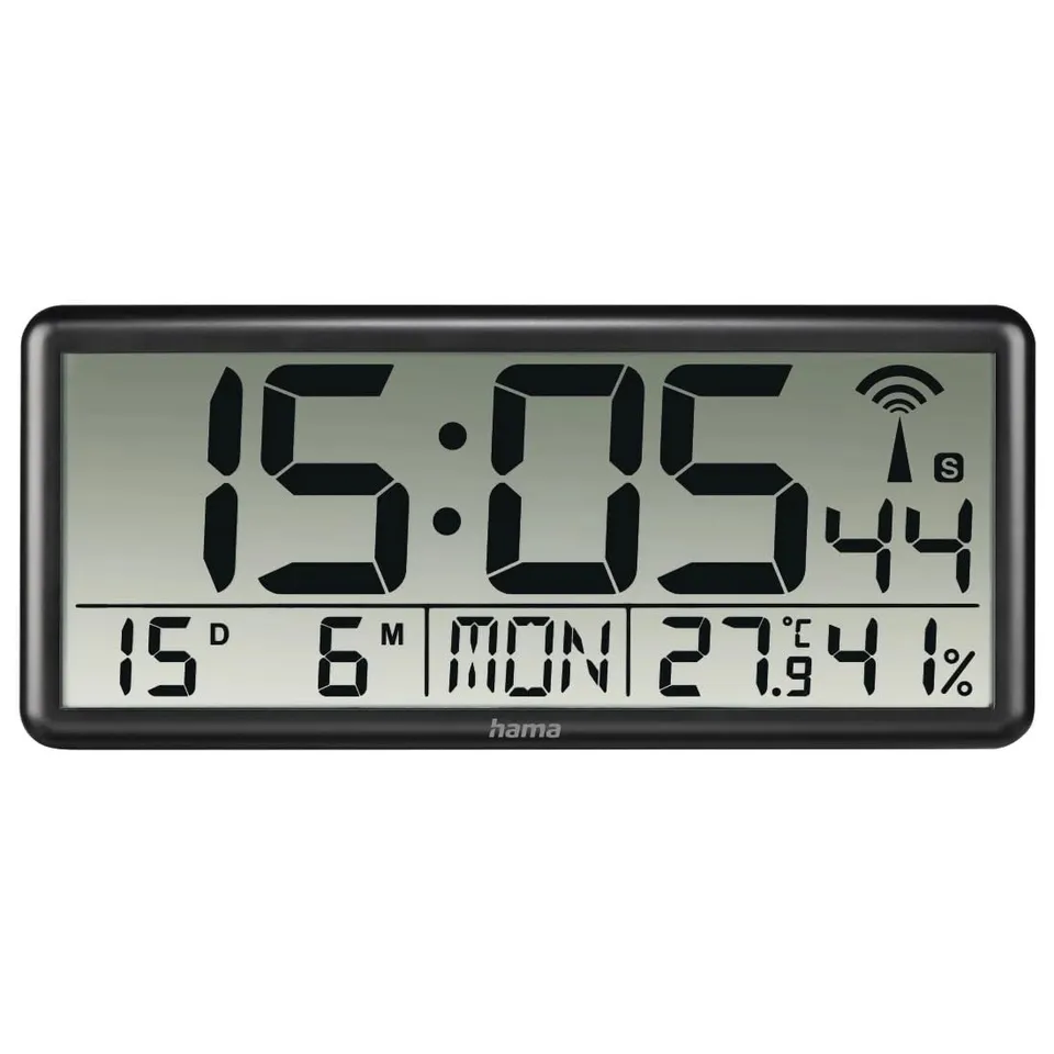 hama-jumbo-digitale-funk-wanduhr-xxl-mit-thermometer-hygrometer-datum-und-wochen image 1