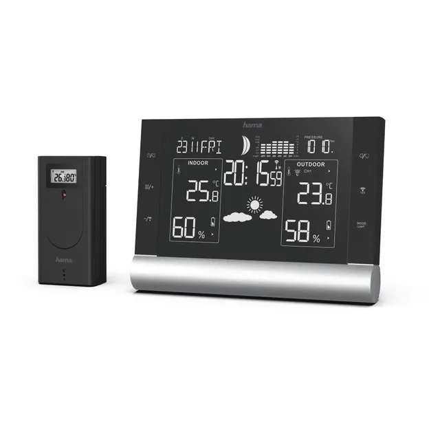 hama-funk-wetterstation-mit-au-ensensor-xxl-va-display-wettervorhersage-12-24-h- image 1