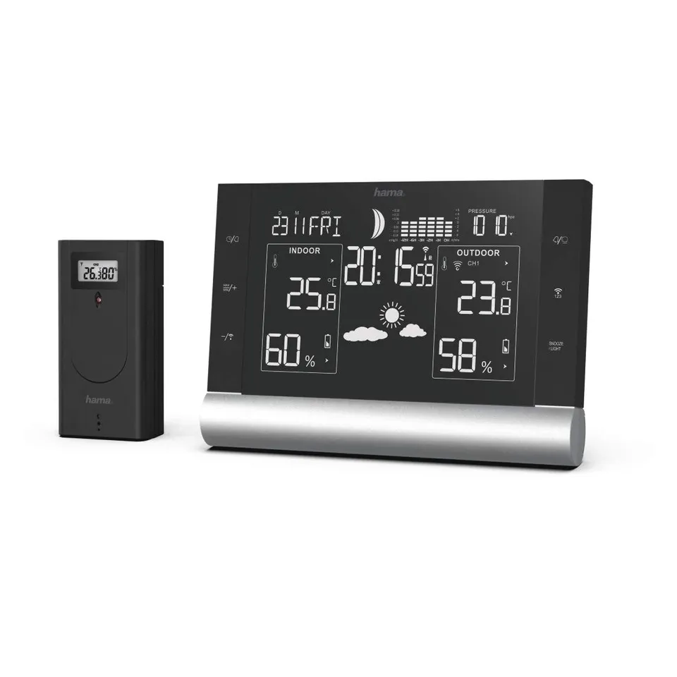 hama-funk-wetterstation-mit-au-ensensor-xxl-va-display-wettervorhersage-12-24-h- image 1