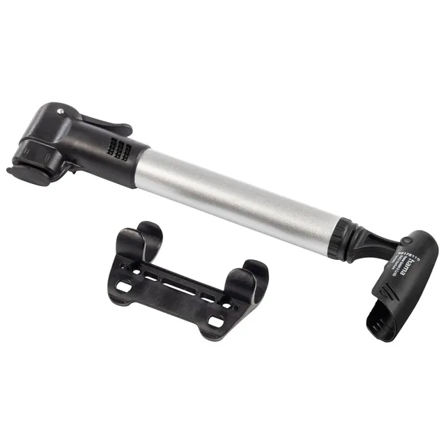 hama-fahrrad-mini-luftpumpe-mit-doppelkopf-f-r-dunlop-sclaverand-schrader-alumin image 1