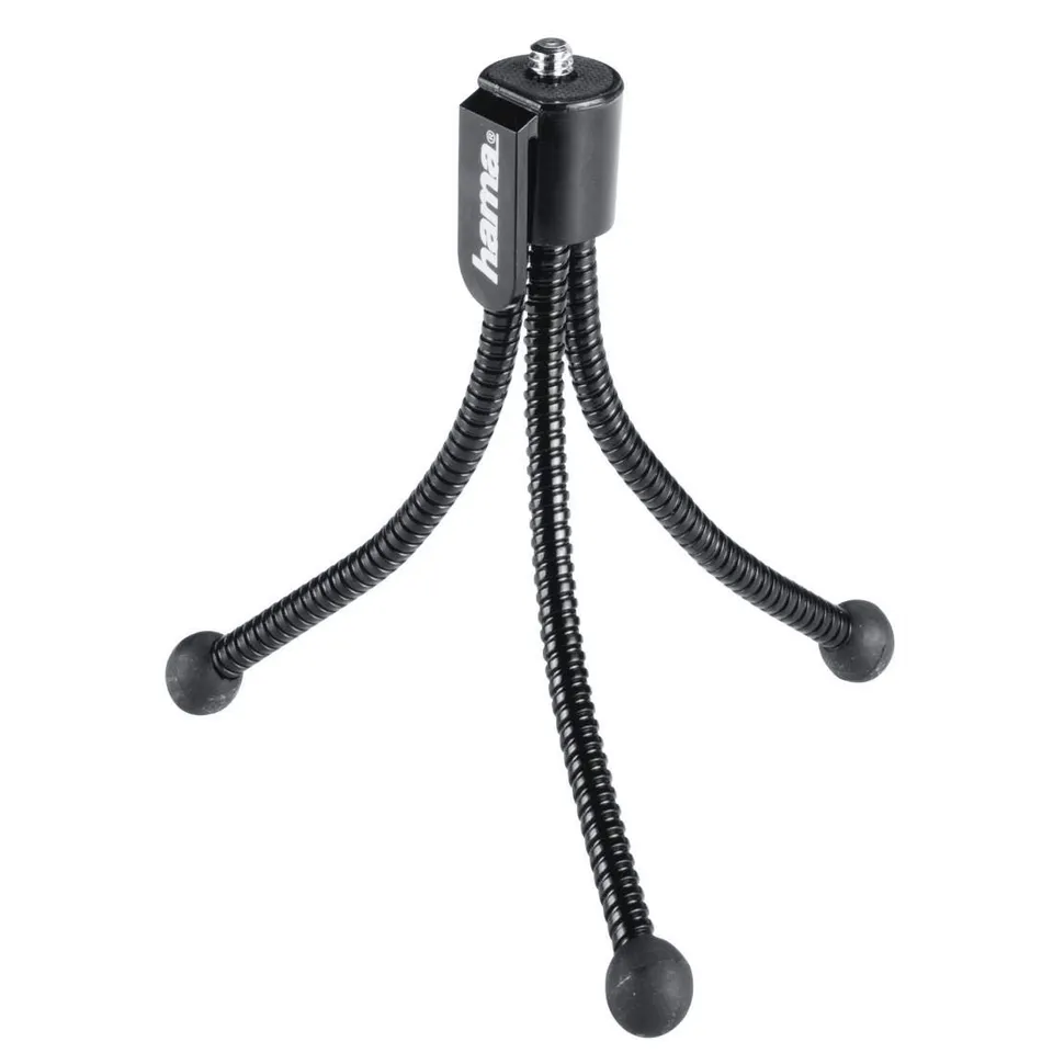 hama-mini-stativ-mit-flexiblen-beinen-und-befestigungsclip-1-4-gewinde-bis-200-g image 1