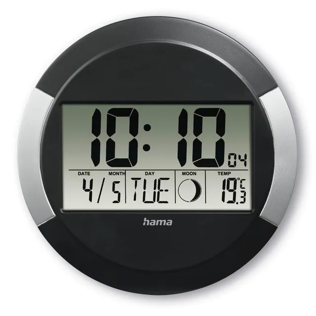 hama-pp-245-dcf-funkwanduhr-digital-mit-kalender-thermometer-mondphasen-24-5-cm- image 1
