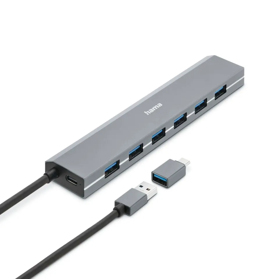 hama-usb-hub-7-ports-aktiver-usb-3-0-hub-mit-7-usb-a-buchsen-netzteil-usb-a-und- image 1