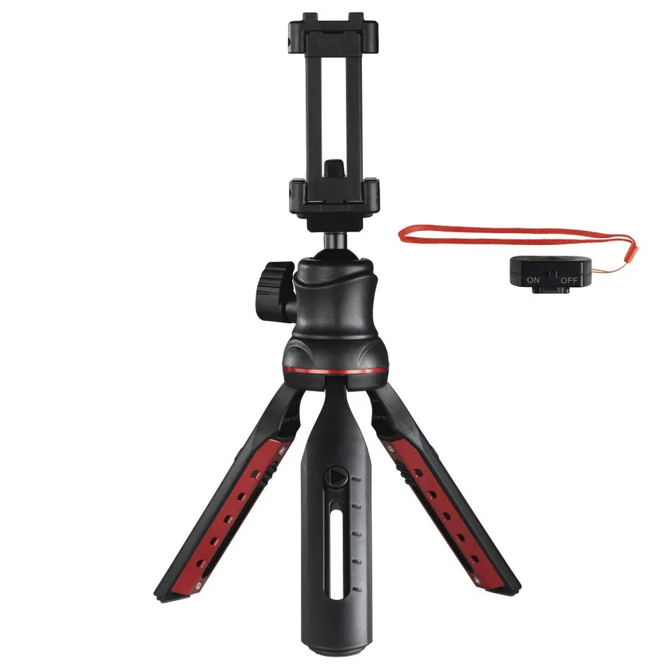 hama-solid-ii-handy-stativ-mit-bluetooth-fernausl-ser-reisestativ-selfiestick-3d image 1