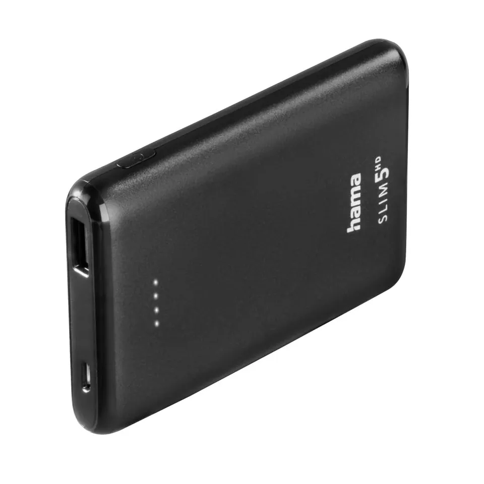 hama-powerbank-slim-5hd-5000-mah-schlanker-externer-akku-mit-usb-a-led-ladeanzei image 1