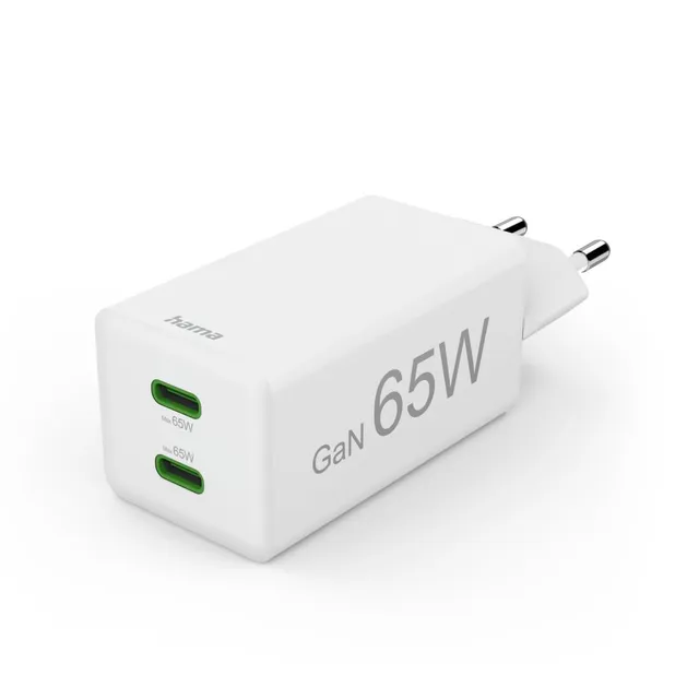 hama-gan-schnellladeger-t-65-w-2x-usb-c-mit-power-delivery-qualcomm-quick-charge image 1