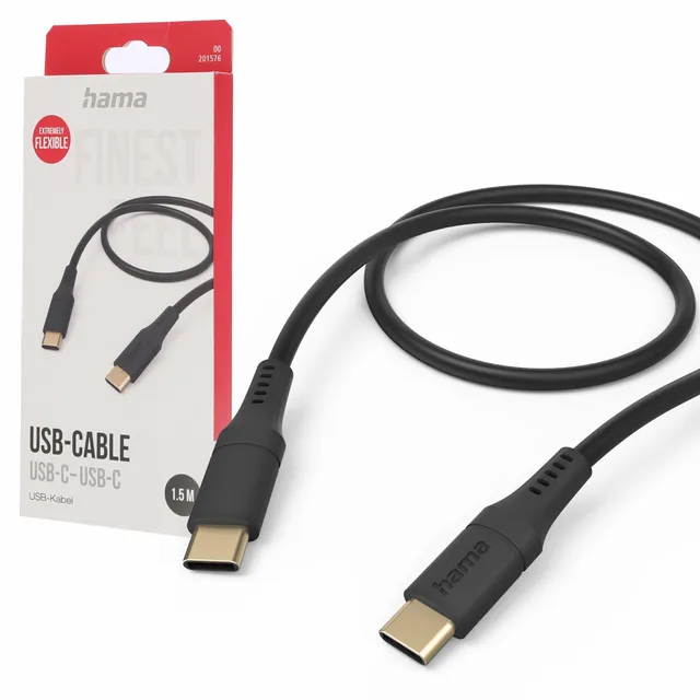 hama-ladekabel-flexible-usb-c-auf-usb-c-1-5-m-silikon-schnellladekabel-mit-knick image 1