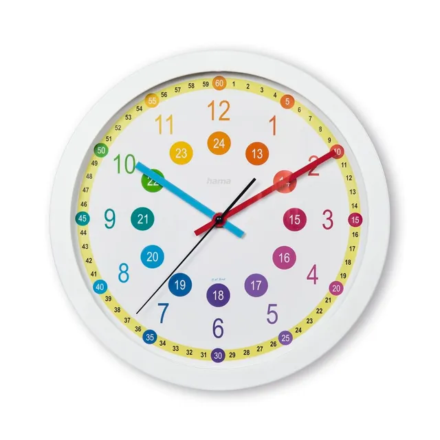 hama-easy-learning-kinder-wanduhr-30-cm-ger-uscharm-lernuhr-mit-12-24-stunden-zi image 1