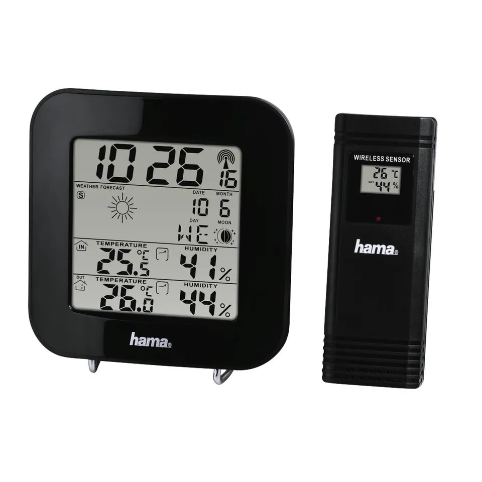 hama-ews-200-funkwetterstation-mit-au-ensensor-wettervorhersage-temperatur-luftf image 1