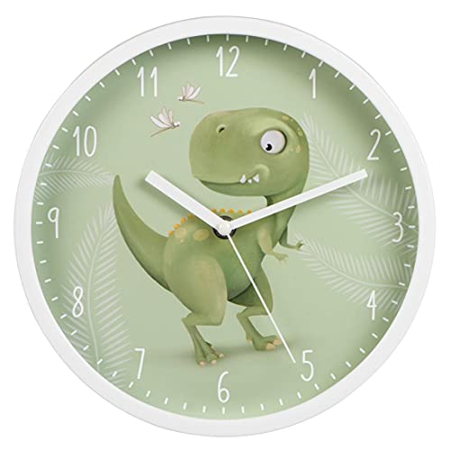 hama-happy-dino-kinder-wanduhr-runde-leise-quarz-wanduhr-mit-dino-motiv-ohne-tic image 8