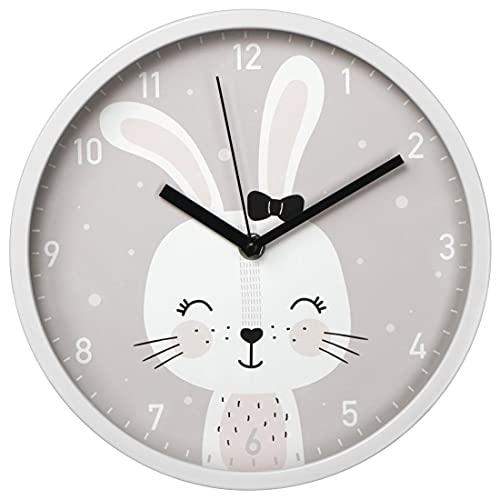 hama-kinder-wanduhr-lovely-bunny-lautlos-ohne-ticken-hasen-motiv-lernuhr-25-cm-w image 8