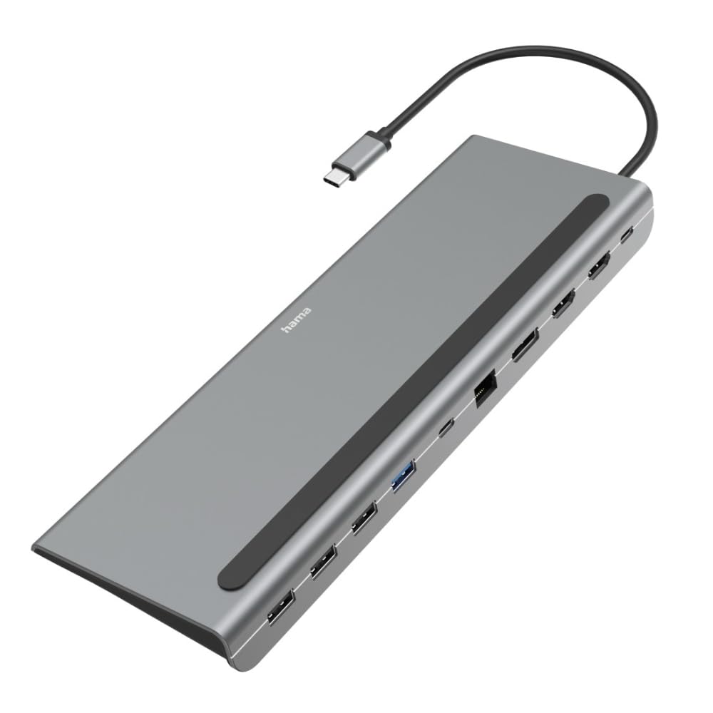 hama-connect2office-pro-usb-c-dockingstation-10-in-1-mit-laptop-ablage-4k-lan-pd image 1