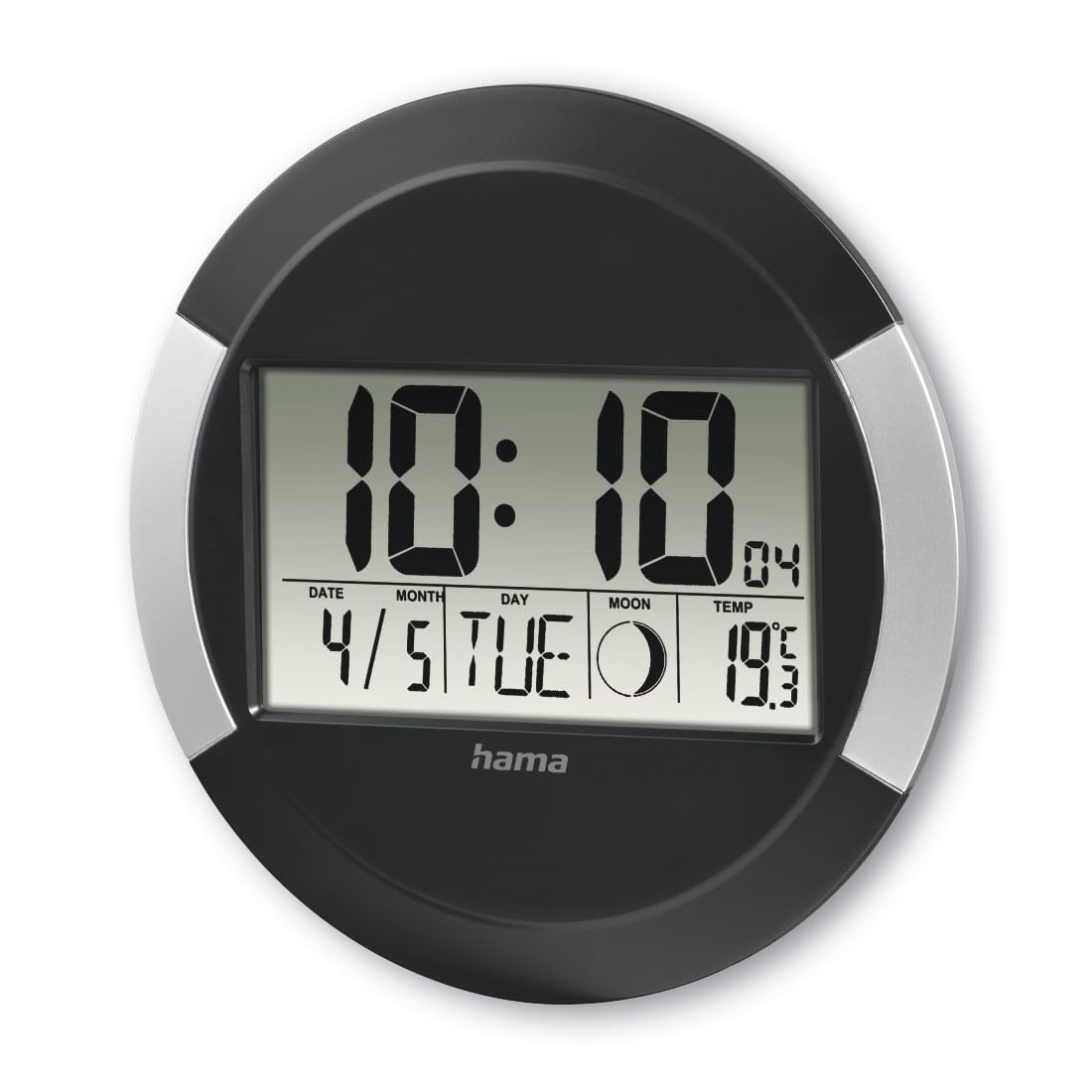 hama-pp-245-dcf-funkwanduhr-digital-mit-kalender-thermometer-mondphasen-24-5-cm- image 2