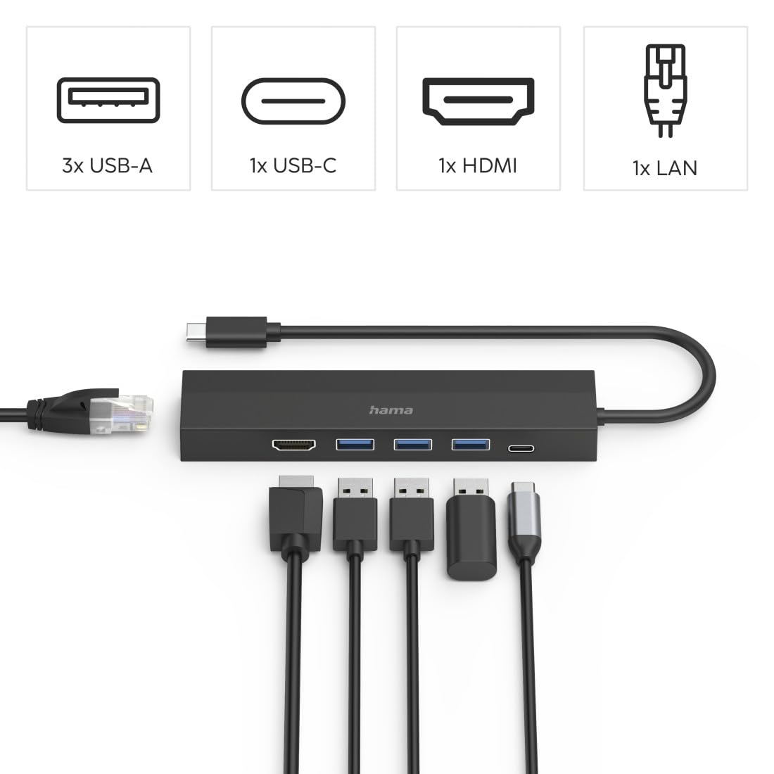 hama-usb-hub-6in1-3x-usb-a-usb-c-hdmi-4k-lan-ethernet-bis-zu-5-gbps-power-delive image 2