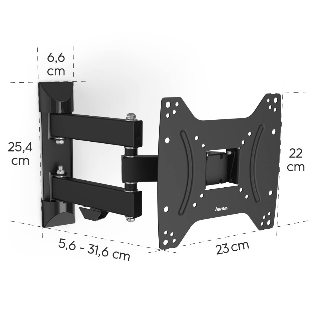hama-tv-wandhalterung-19-48-zoll-schwenkbar-neigbar-ausziehbar-3-gelenke-vesa-75 image 7