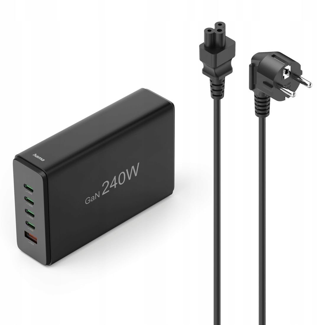 hama-240w-ladestation-5-fach-gan-schnellladeger-t-mit-4x-usb-c-pd-und-1x-usb-a-q image 3