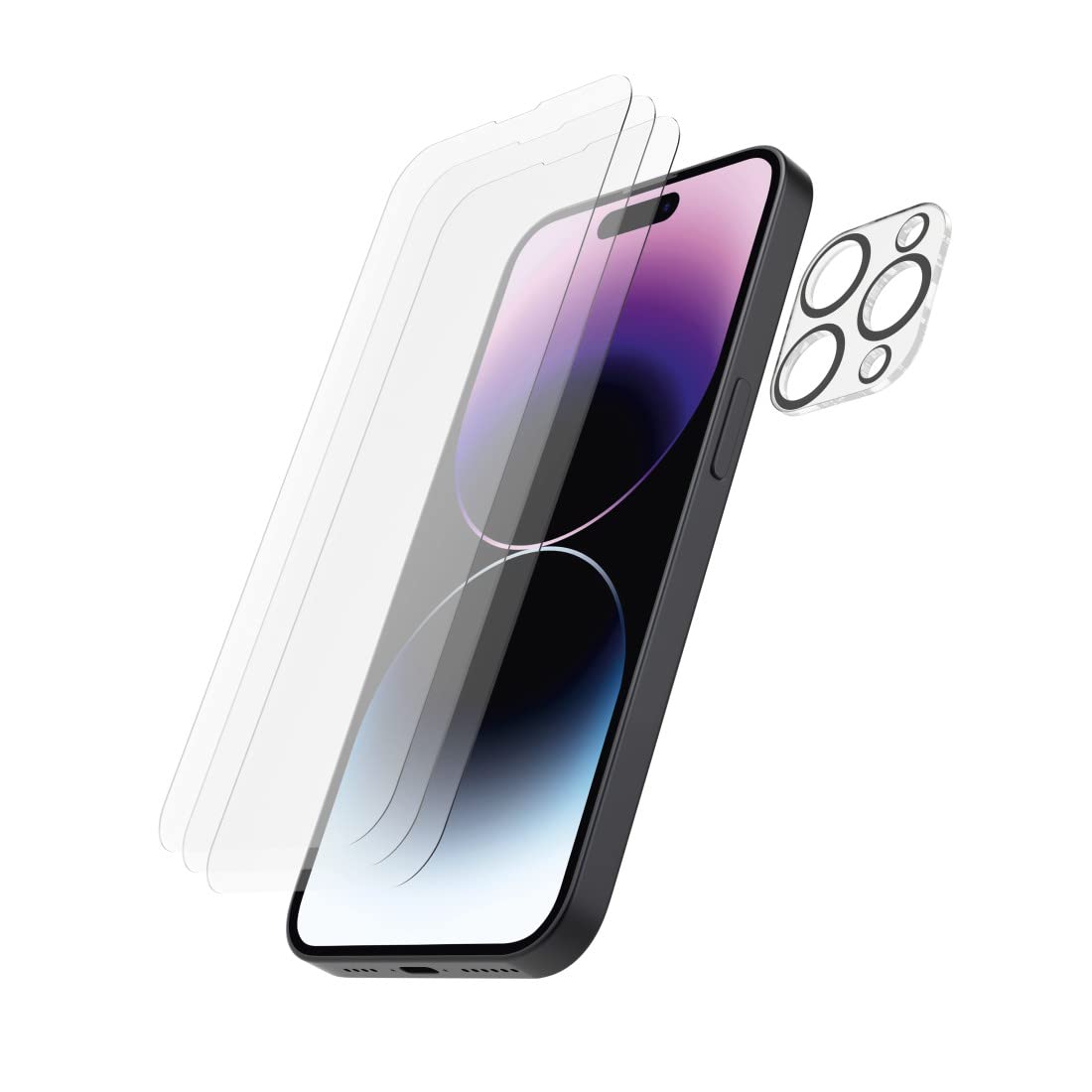 hama-schutzglas-set-f-r-apple-iphone-14-pro-3x-displayglas-9h-hartglas-1x-kamera image 1