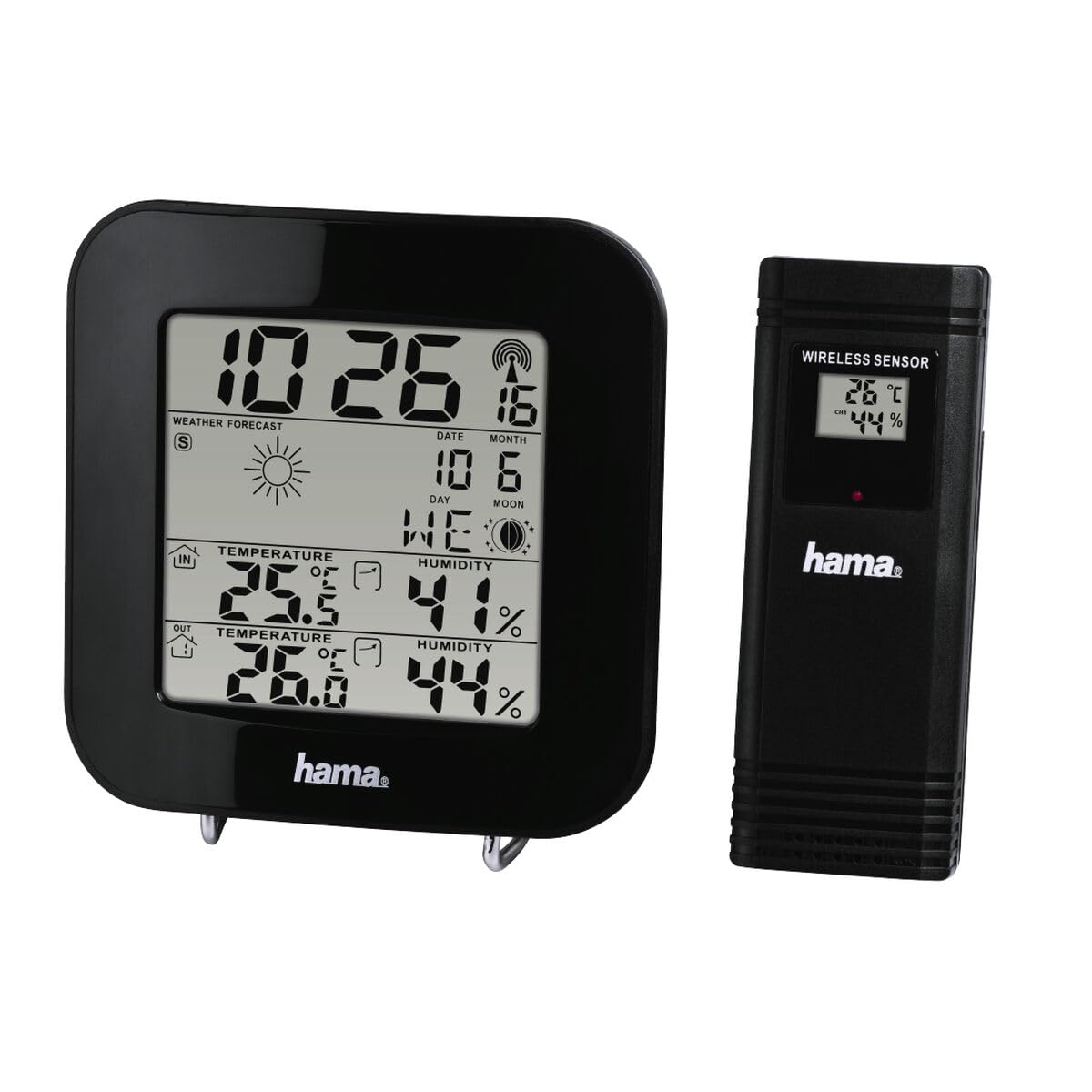 hama-ews-200-funkwetterstation-mit-au-ensensor-wettervorhersage-temperatur-luftf image 1