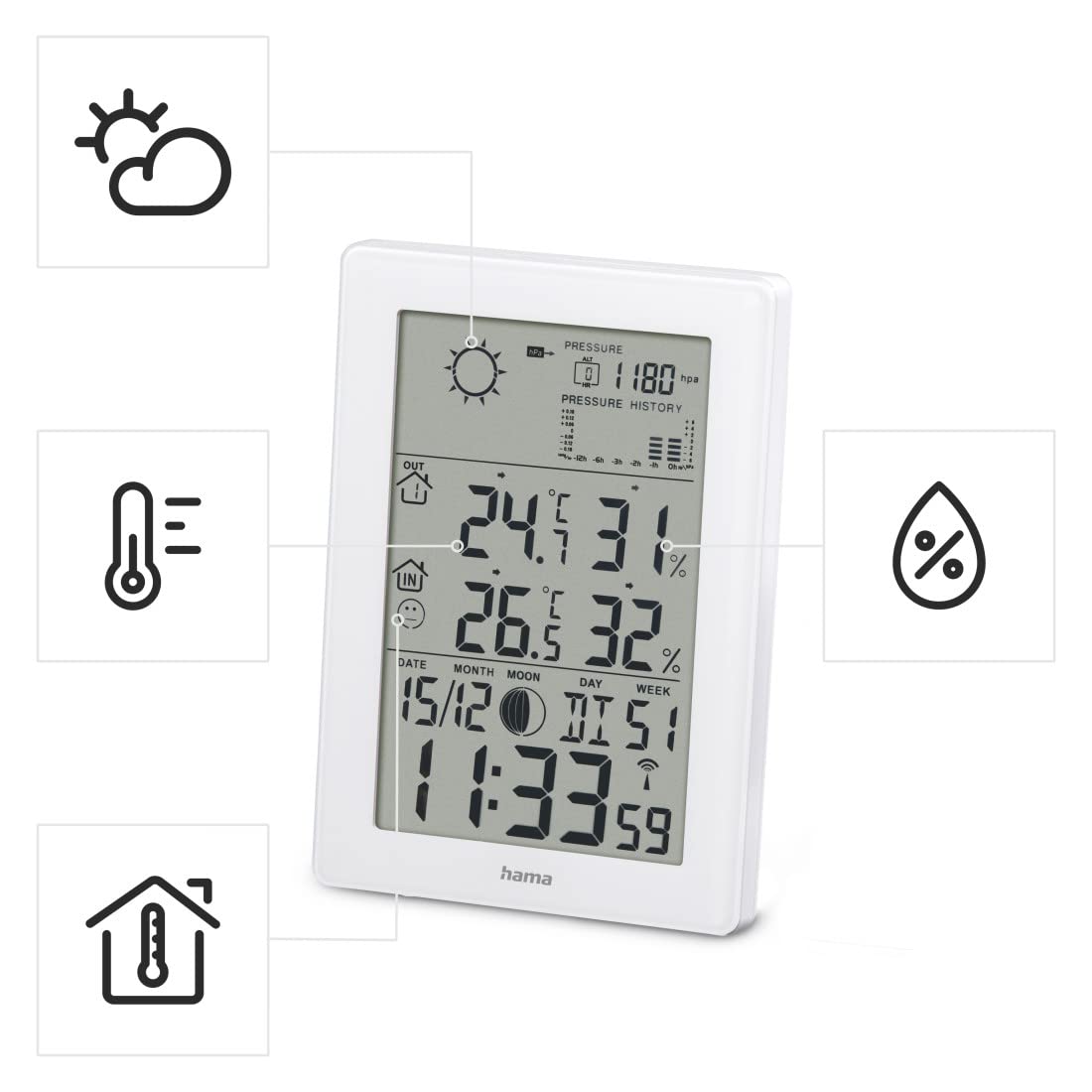 hama-wetterstation-ews-3200-mit-funkuhr-au-entemperatur-und-luftfeuchtigkeit-wei image 3