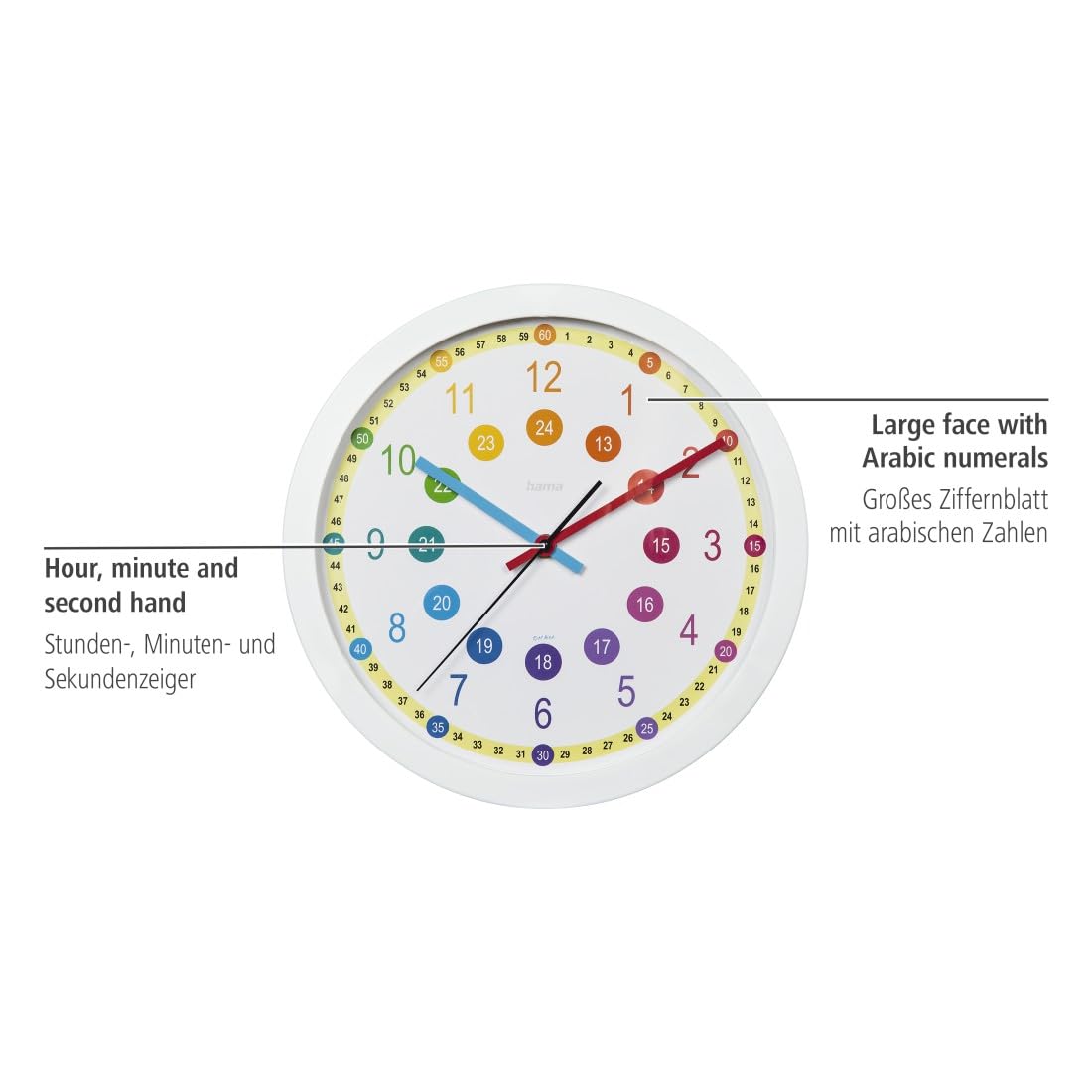 hama-easy-learning-kinder-wanduhr-30-cm-ger-uscharm-lernuhr-mit-12-24-stunden-zi image 4