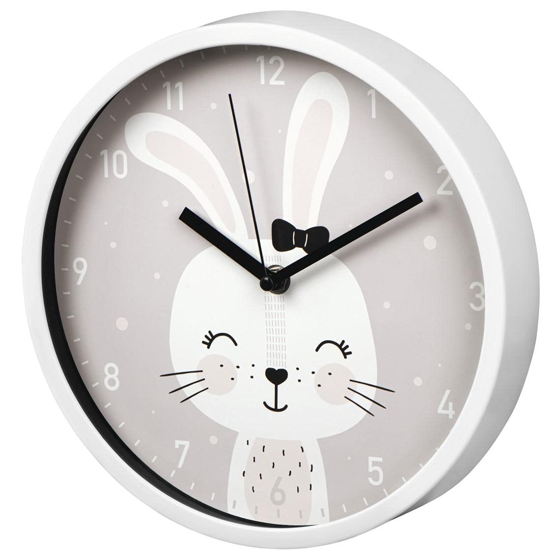 hama-kinder-wanduhr-lovely-bunny-lautlos-ohne-ticken-hasen-motiv-lernuhr-25-cm-w image 2