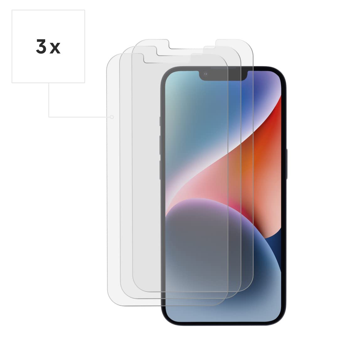 hama-schutzglas-f-r-apple-iphone-14-3-st-ck-9h-hartglas-displayschutz-kratz-und- image 2