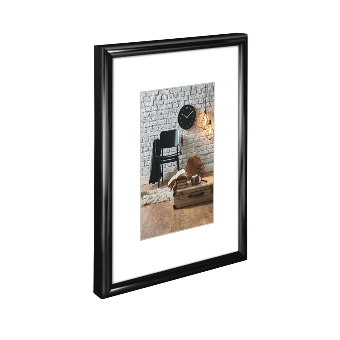 hama-sevilla-kunststoffrahmen-din-a4-21-x-29-7-cm-schwarz-mit-passepartout-einle image 2