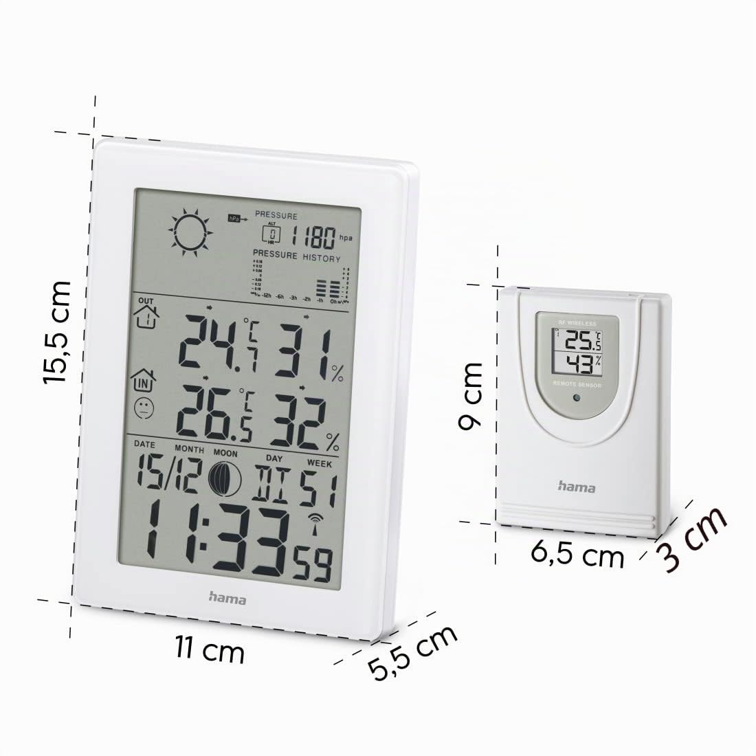 hama-wetterstation-ews-3200-mit-funkuhr-au-entemperatur-und-luftfeuchtigkeit-wei image 5