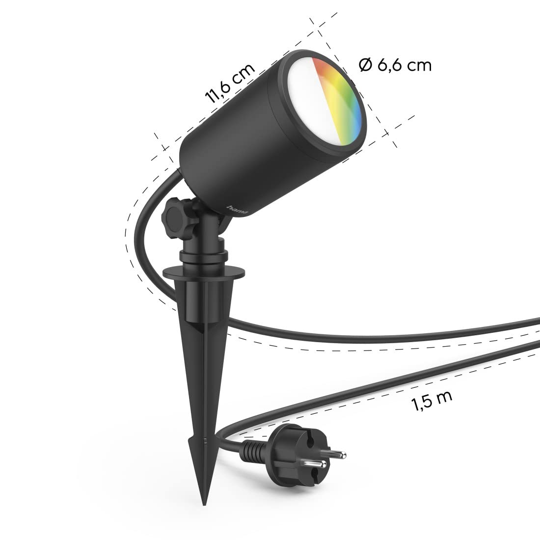 hama-gartenlampe-led-gartenstrahler-mit-erdspie-aluminium-ip65-rgbw-7-w-dimmbar- image 8