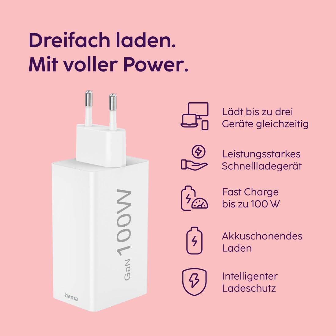hama-schnellladeger-t-kompakt-100w-gan-usb-c-netzteil-mit-2x-usb-c-und-1x-usb-a- image 2