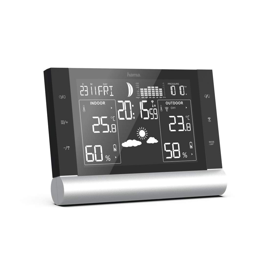 hama-funk-wetterstation-mit-au-ensensor-xxl-va-display-wettervorhersage-12-24-h- image 2