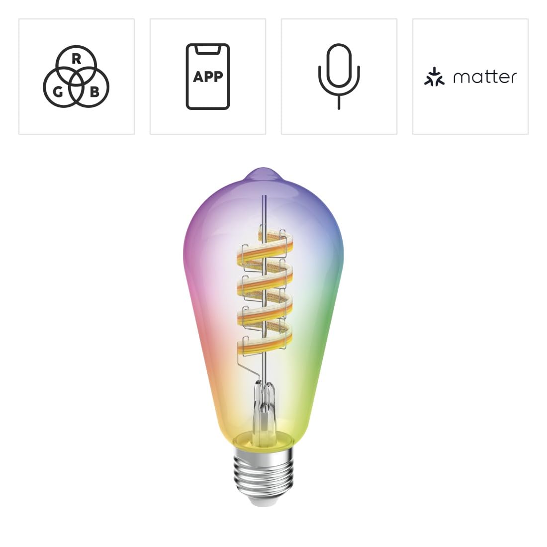 hama-smarte-gl-hbirne-e27-rgb-wei-vintage-filament-st64-dimmbare-wlan-lampe-matt image 2