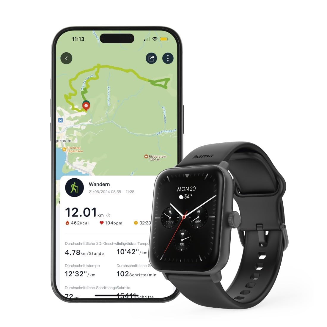 hama-smartwatch-6010-1-65-farbdisplay-gps-telefonfunktion-ip68-3-atm-100-sportmo image 7