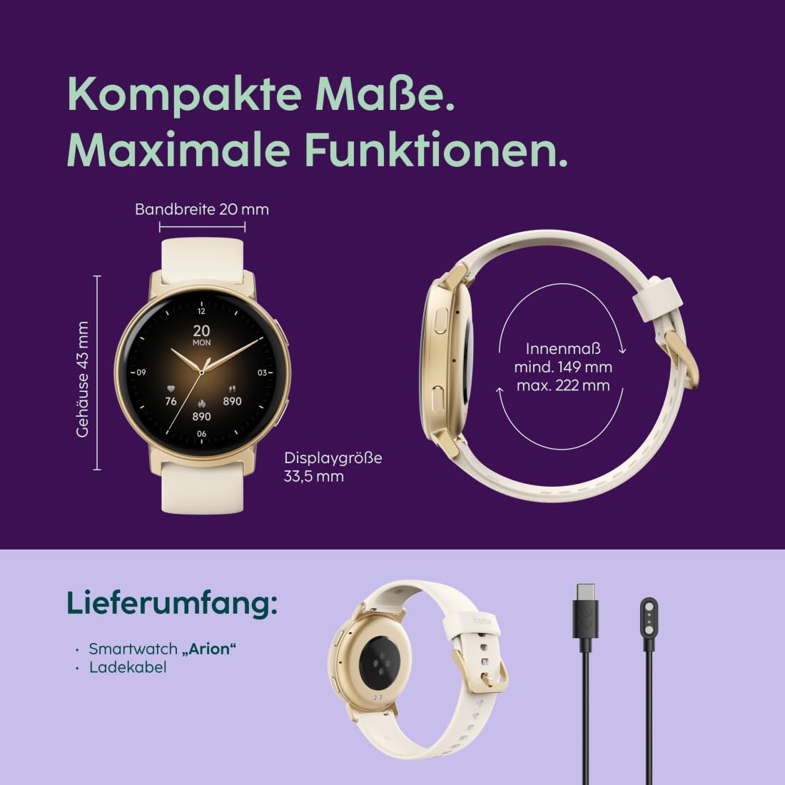 hama-smartwatch-arion-43-mm-gps-fitnessuhr-mit-telefonfunktion-amoled-display-1- image 7