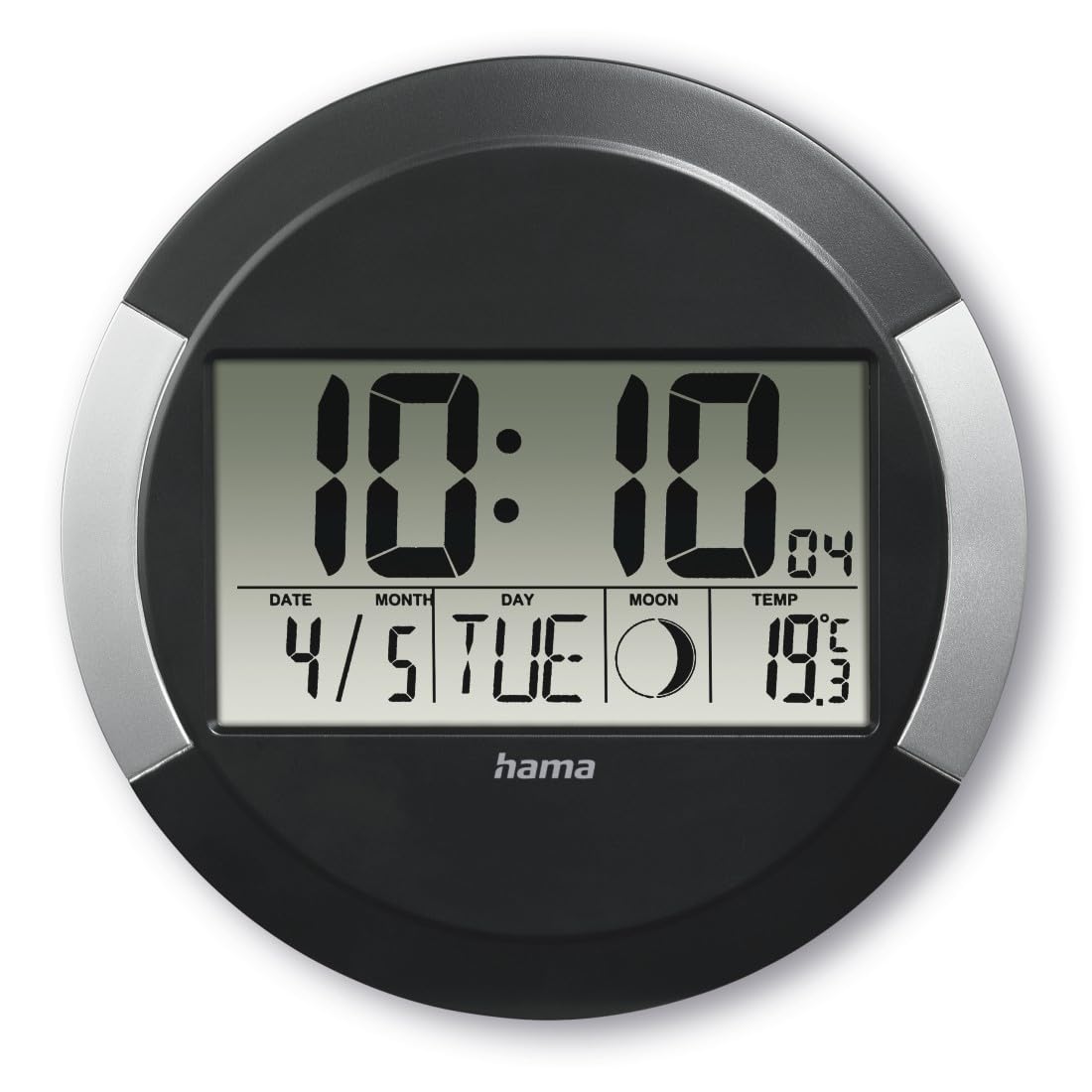 hama-pp-245-dcf-funkwanduhr-digital-mit-kalender-thermometer-mondphasen-24-5-cm- image 1