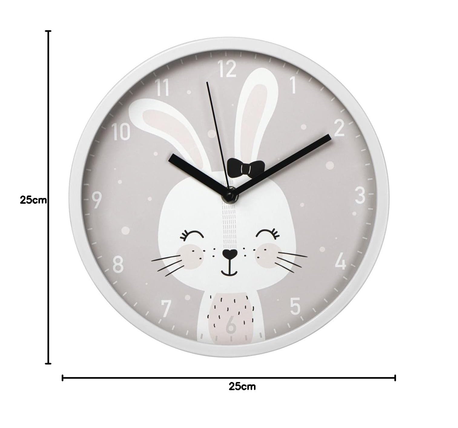 hama-kinder-wanduhr-lovely-bunny-lautlos-ohne-ticken-hasen-motiv-lernuhr-25-cm-w image 5