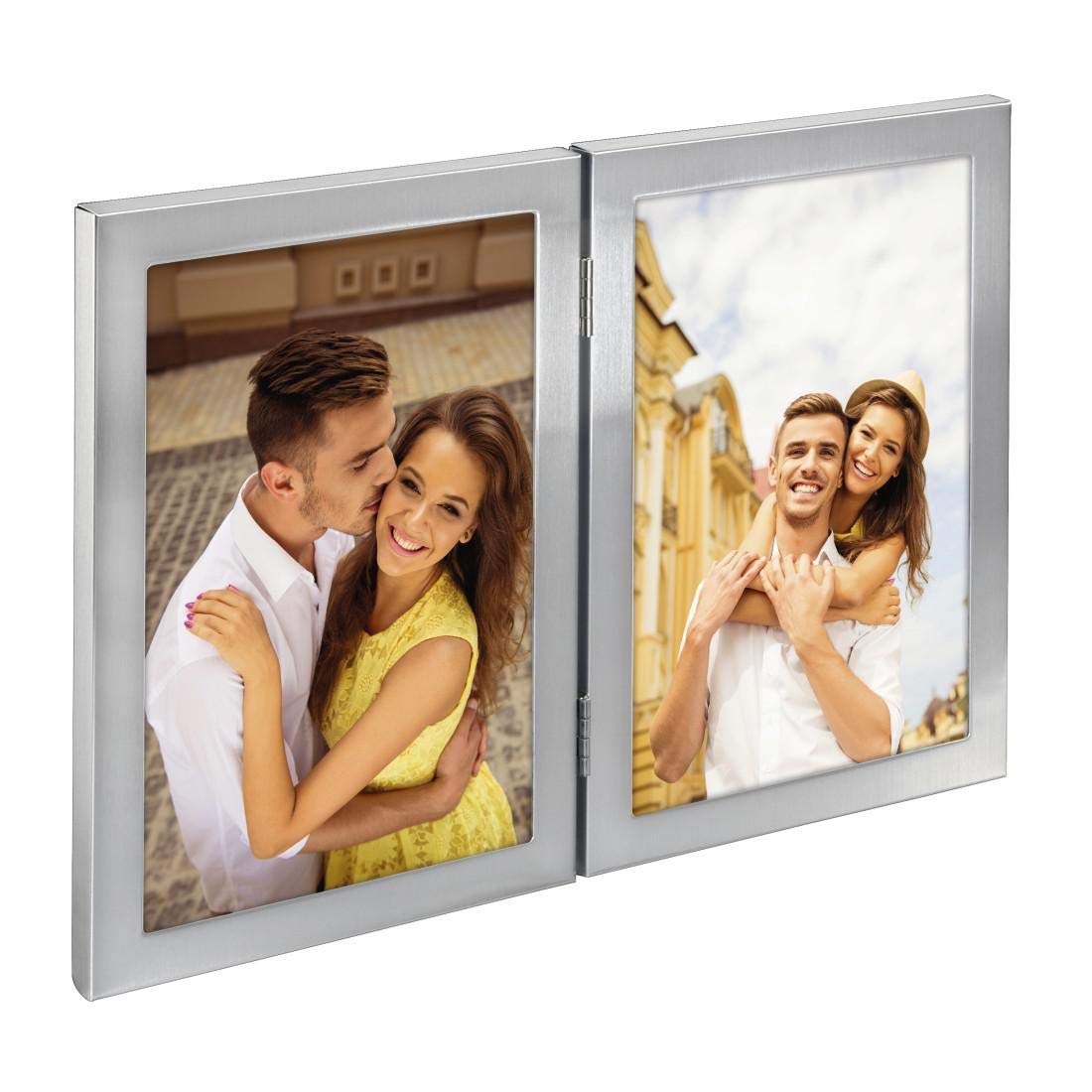 hama-laval-doppel-bilderrahmen-portrait-f-r-2-fotos-10x15-cm-klappbar-silber image 2