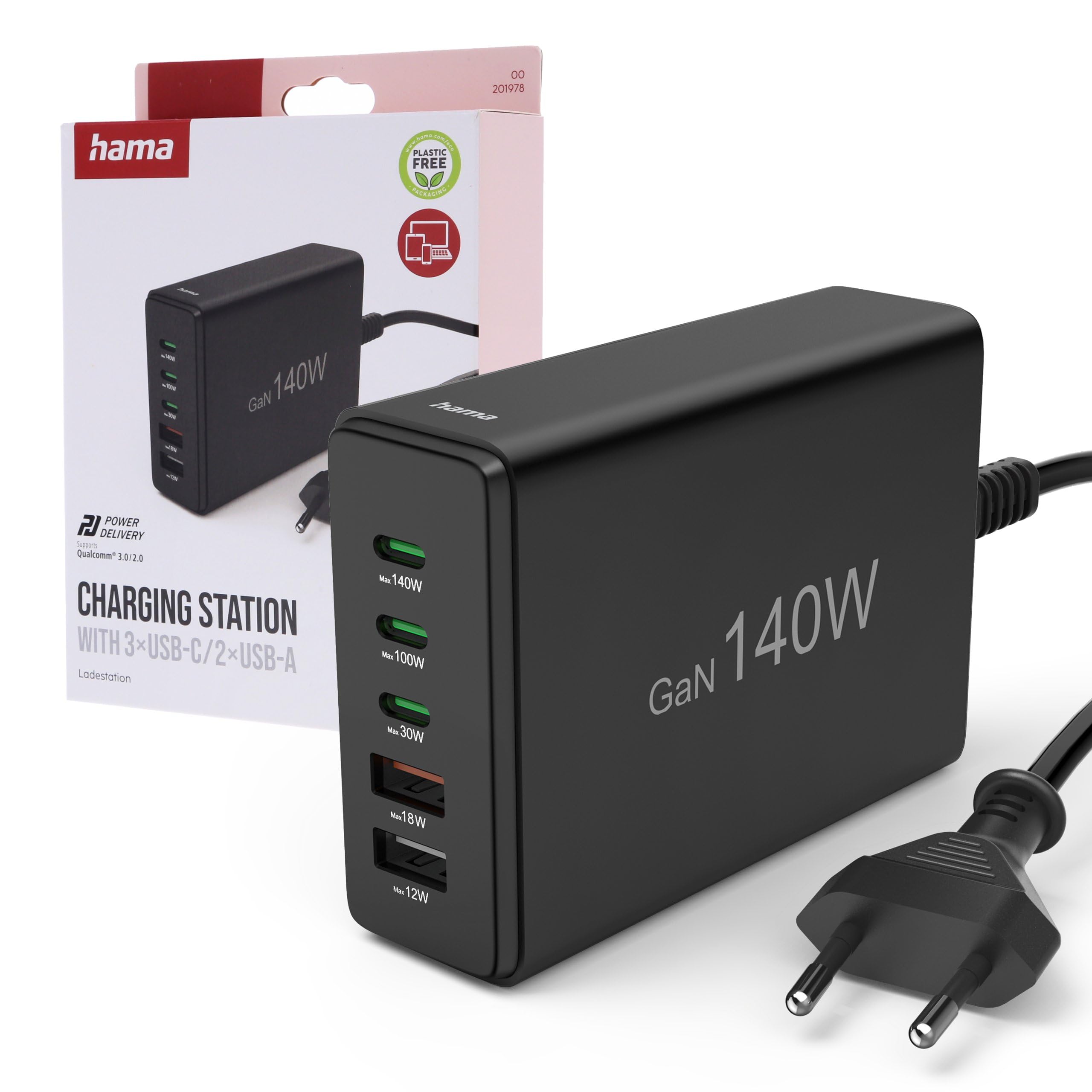 hama-240w-ladestation-5-fach-gan-schnellladeger-t-mit-4x-usb-c-pd-und-1x-usb-a-q image 8