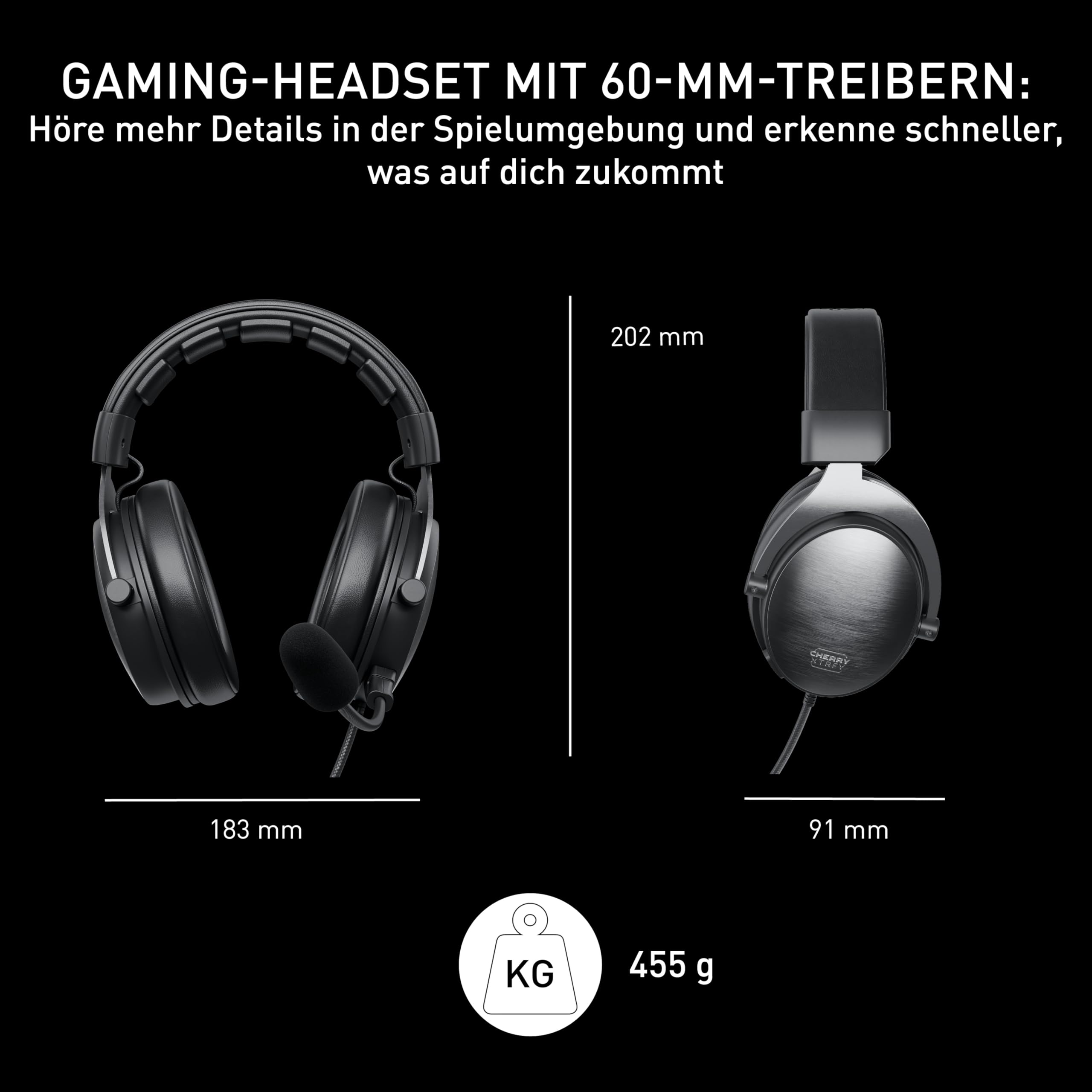 cherry-xtrfy-h1-pro-gaming-headset-60-mm-treiber-2-austauschbare-mikrofone-memor image 2
