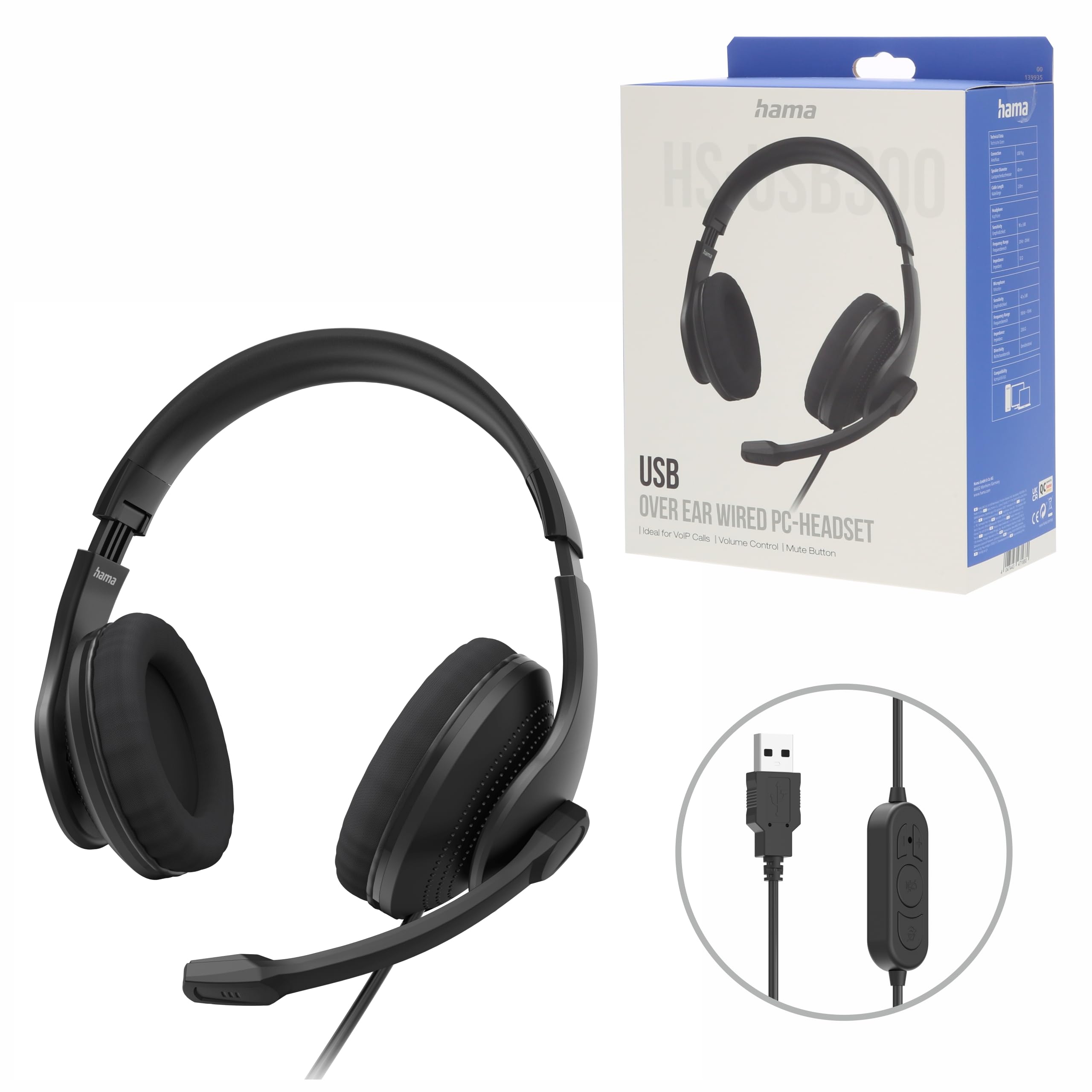 hama-hs-usb300-v2-usb-headset-over-ear-mit-mikrofon-lautst-rkeregler-mute-taste- image 1