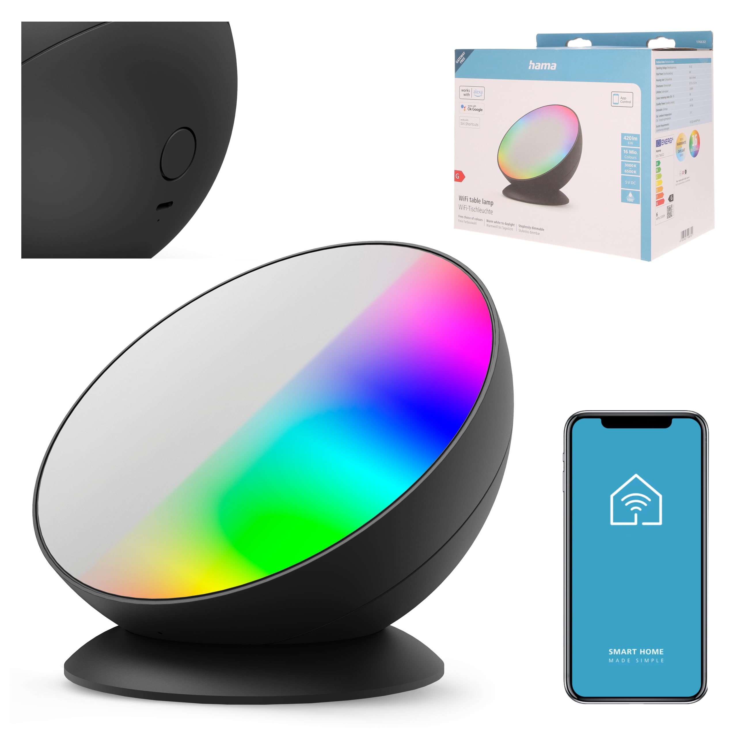 hama-smarthome-led-tischleuchte-dimmbare-wlan-tischlampe-mit-16-mio-farben-rgb-f image 1