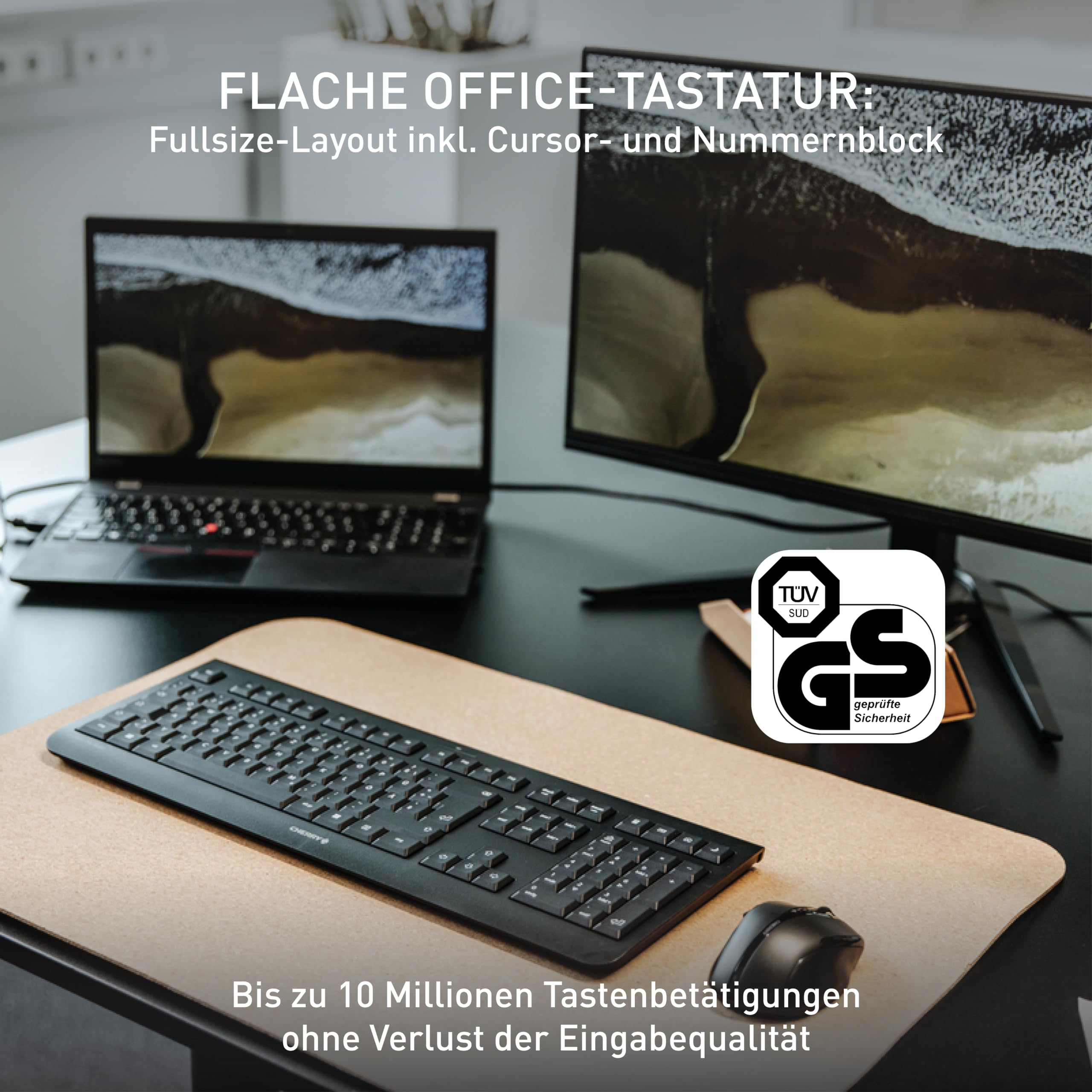 cherry-kw-3000-kabellose-office-tastatur-deutsch-qwertz-full-size-mit-nummernblo image 2