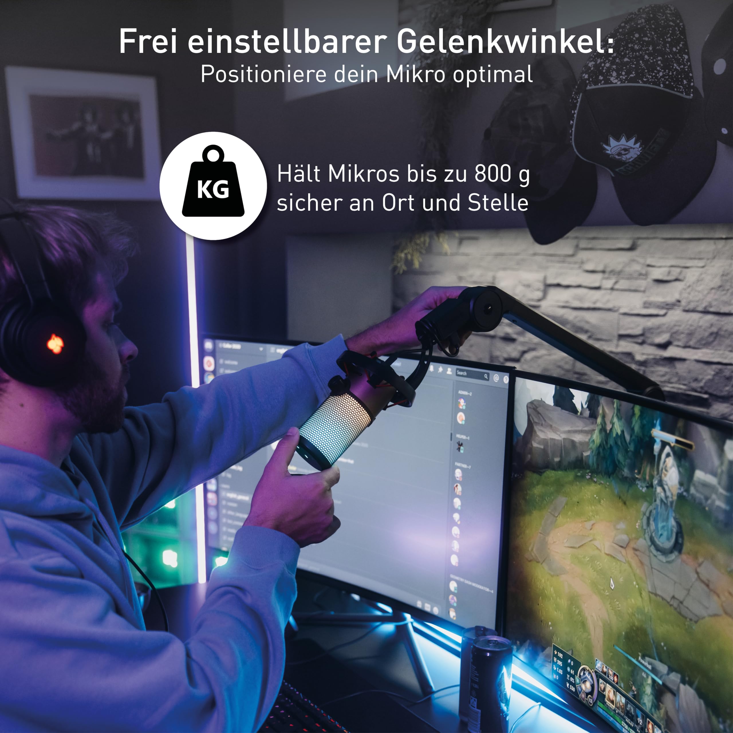 cherry-ma-6-0-uni-usb-mikrofonarm-universeller-metall-gelenkarm-mit-usb-hub-2-an image 3