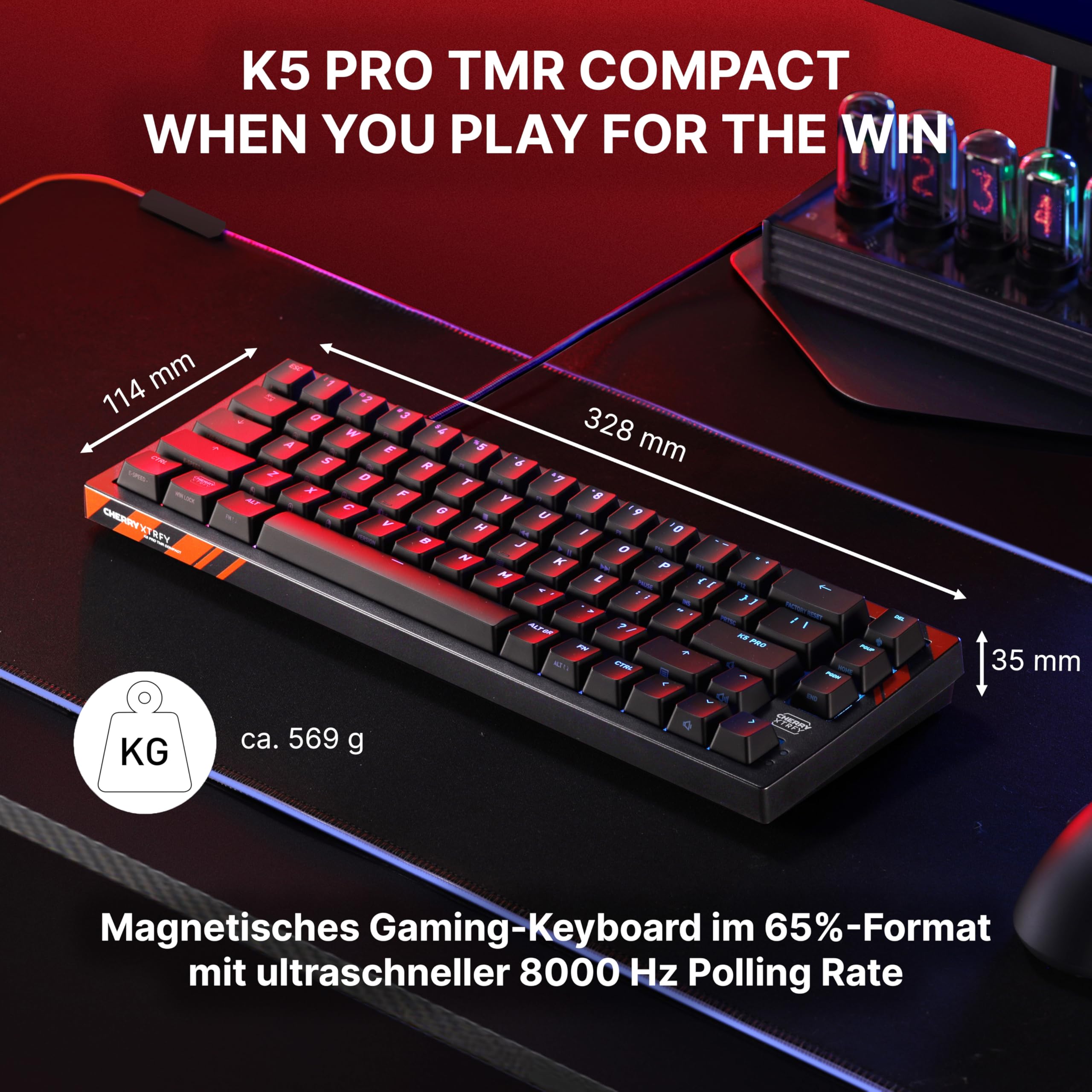 cherry-k5-pro-tmr-compact-gaming-tastatur-qwertz-magnetische-mk-crystal-switches image 2