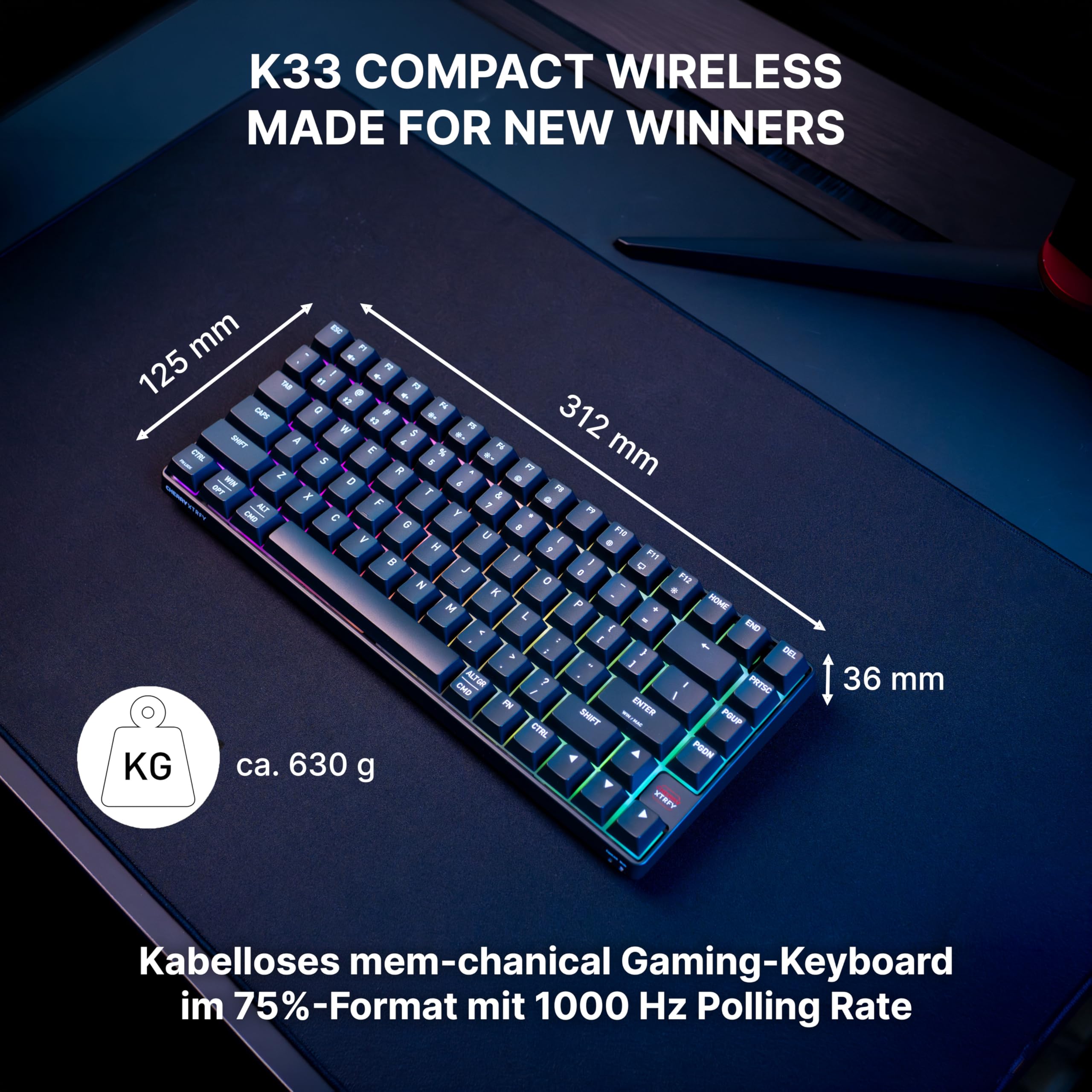 cherry-k33-compact-wireless-gaming-tastatur-mem-chanical-75-format-triple-mode-2 image 2