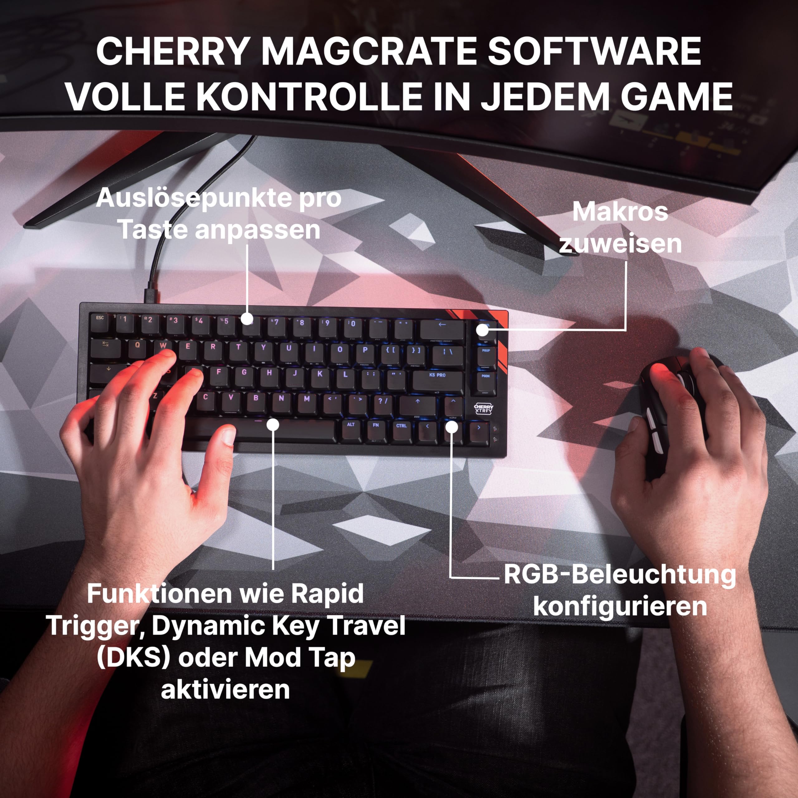 cherry-k5-pro-tmr-compact-gaming-tastatur-qwertz-magnetische-mk-crystal-switches image 5