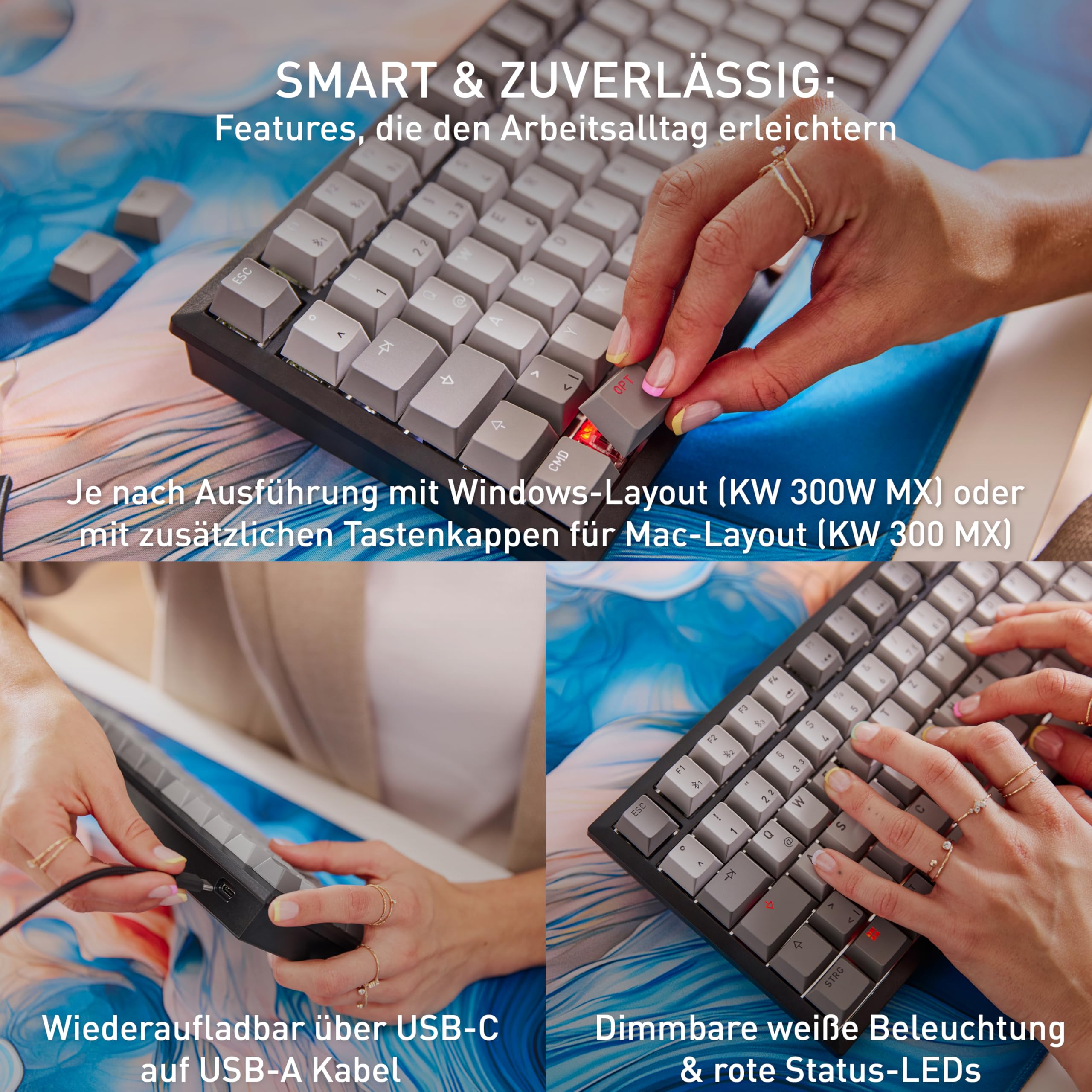 cherry-kw-300-mx-kabellose-mechanische-hot-swap-tastatur-mx2a-brown-multi-device image 7